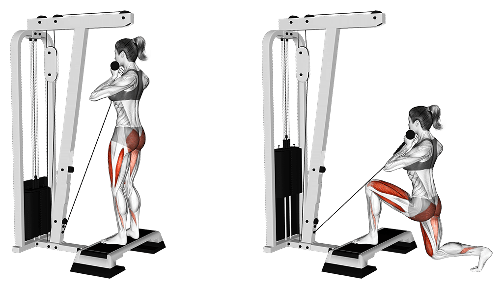 Reverse Lunges am Kabelzug