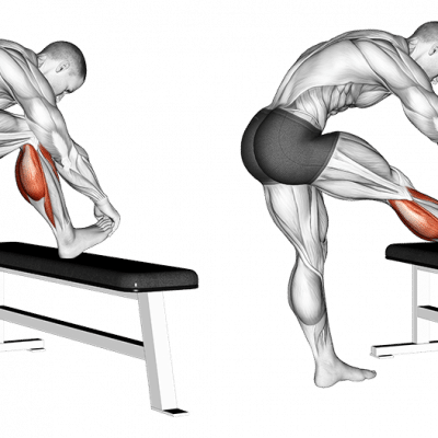 Wadendehnen auf einer Bank